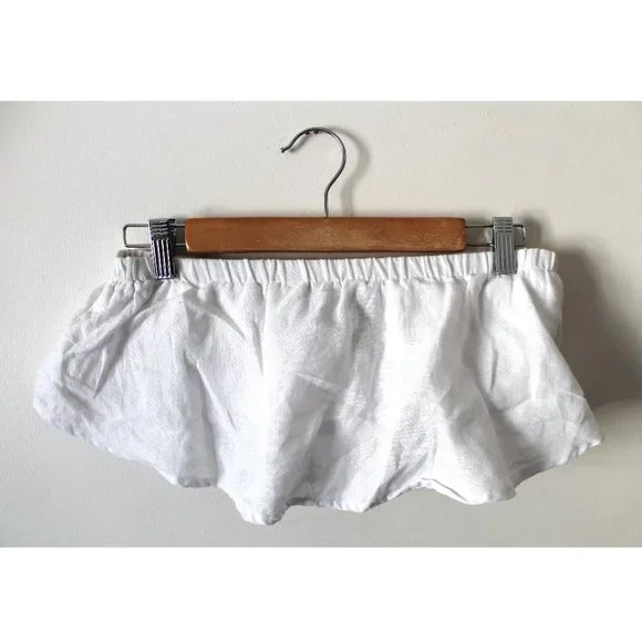 Reformation Dianna Linen Crop Top / Size XS / White Bandeau Flouncy Ruffled - Picture 5 of 7